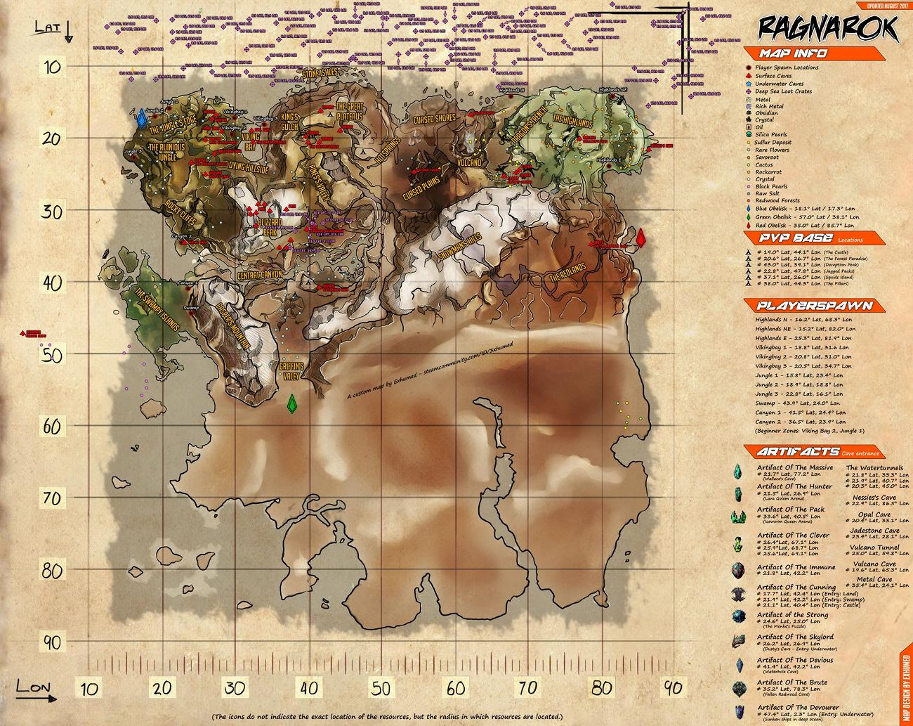 Карта Ragnarok ARK Survival Evolved