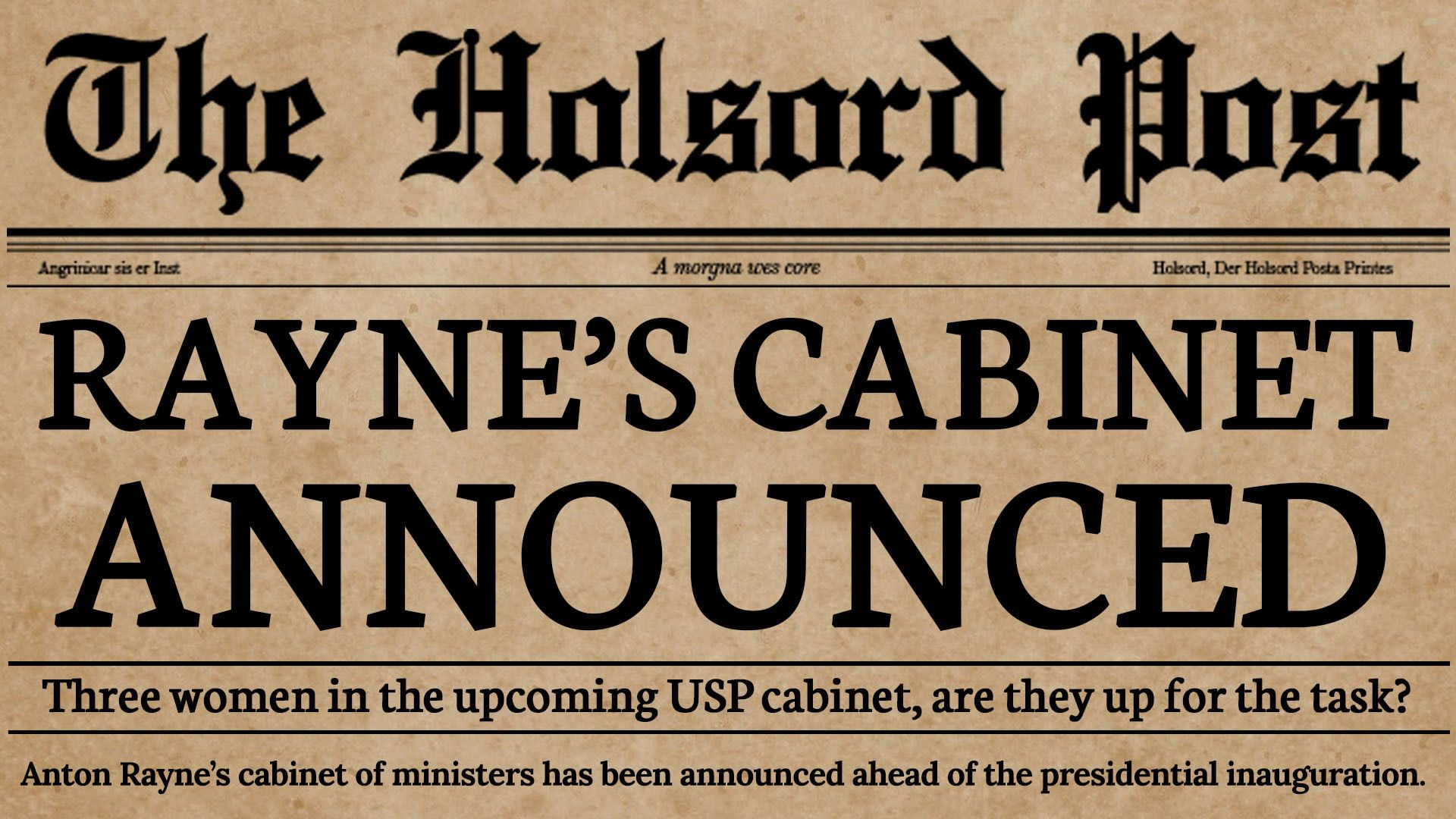 The Holsord Post: объявлен кабинет Рейна!