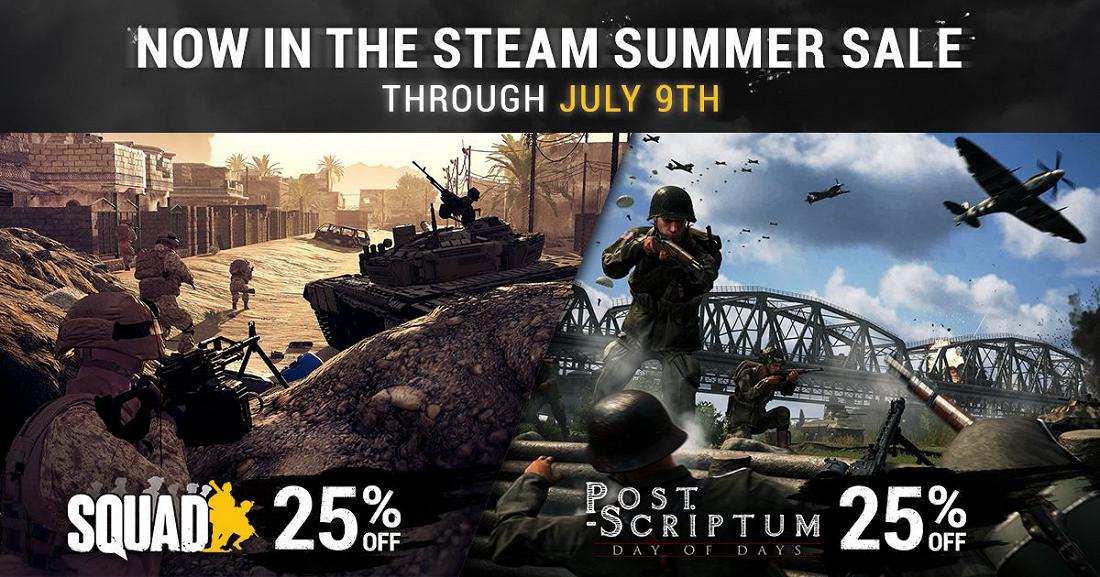 СКИДКА 25% на Squad & Post Scriptum в летней распродаже Steam