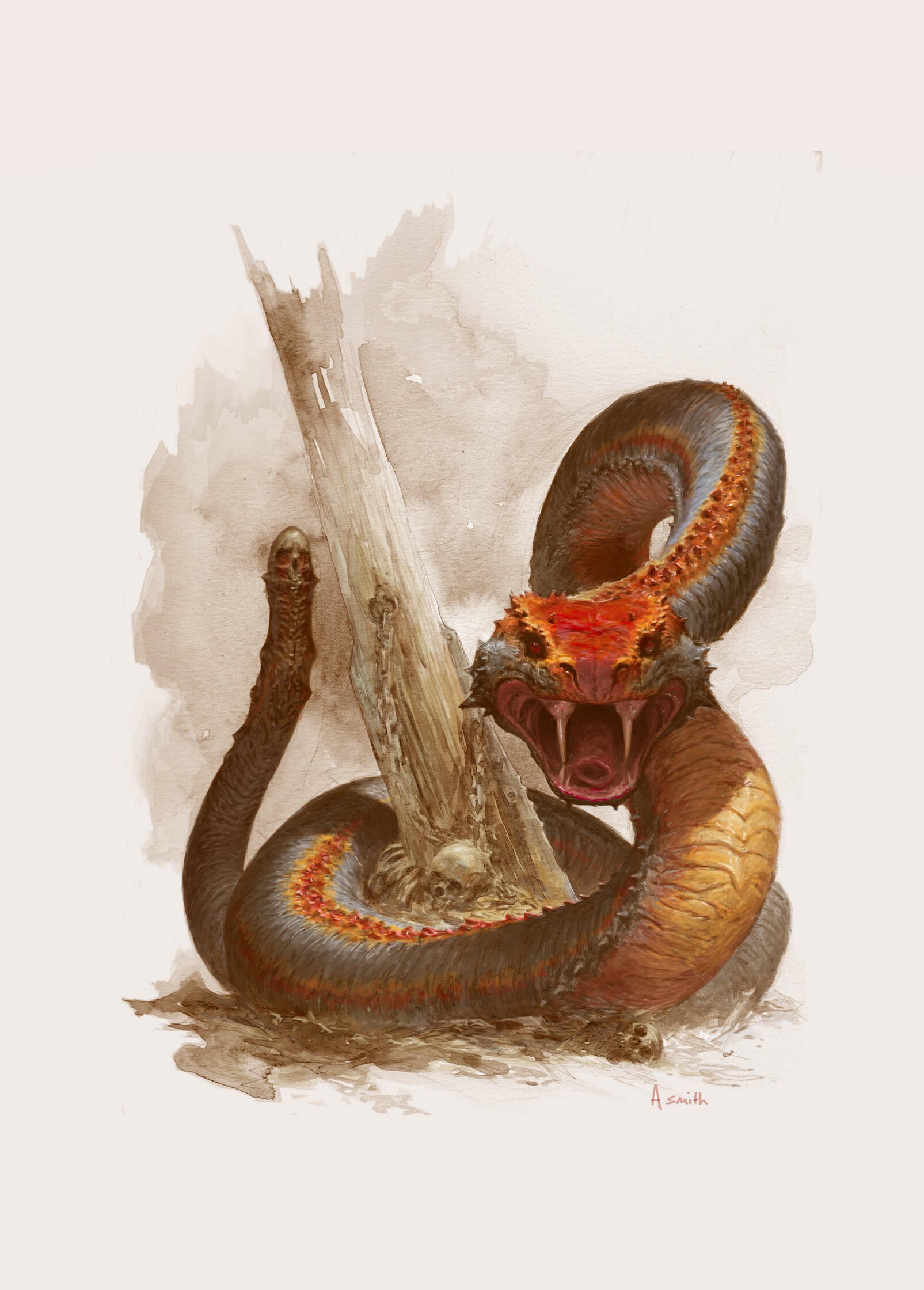 Искушение песчаного змея читать. Шенлу змея демон. Змея фэнтези. Фантастические змеи. Монстры змеи.
